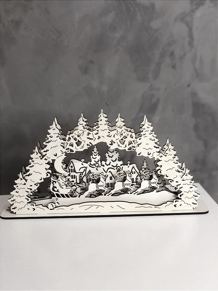 Enfeite Natalino Arco Noel em MDF Laminado (27x15cm)