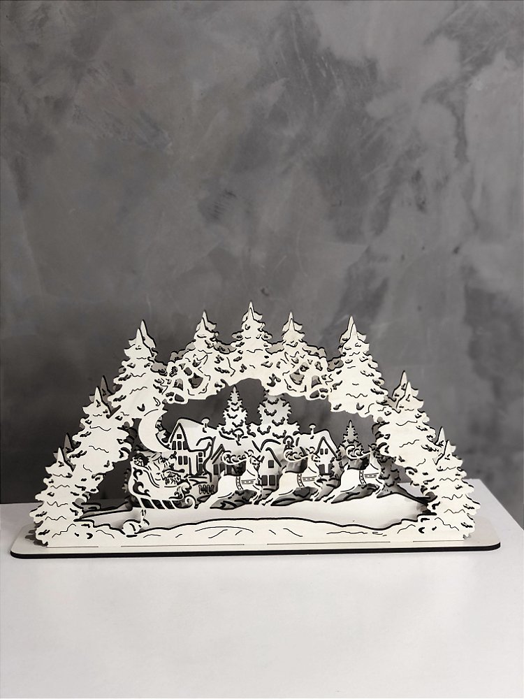 Enfeite Natalino Arco Noel em MDF Laminado (27x15cm)