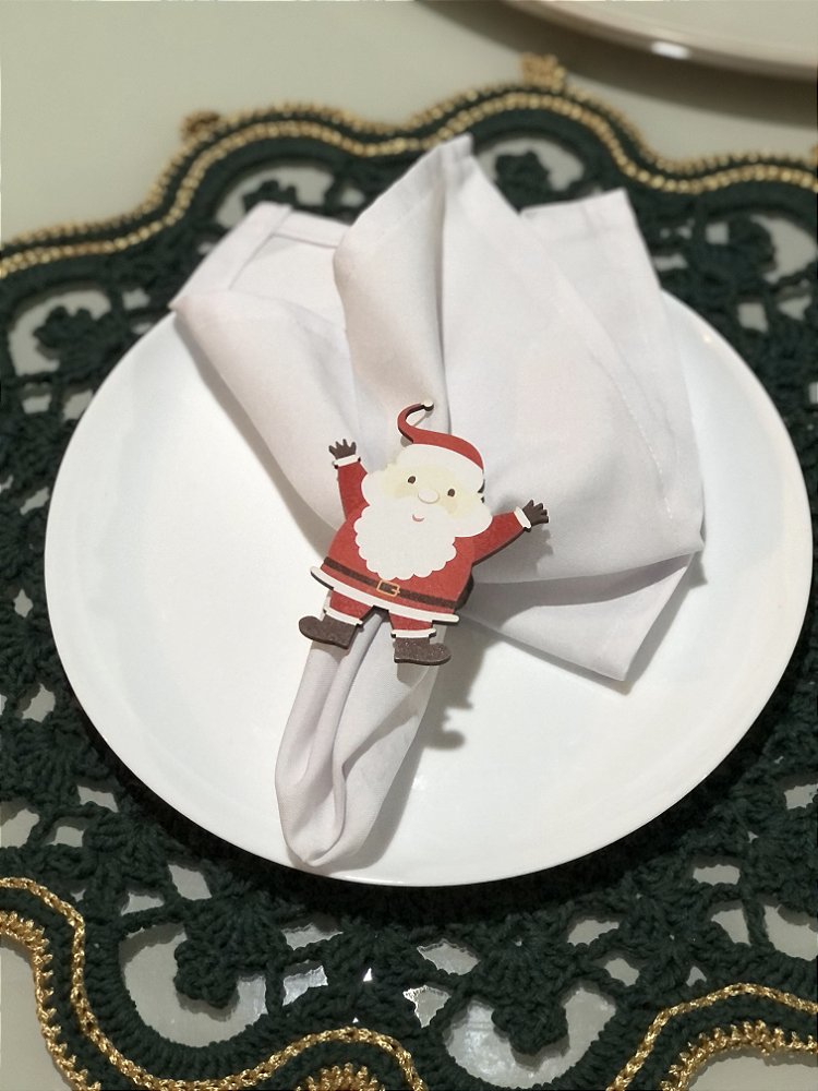 Kit 4 Porta Guardanapos Papai Noel em MDF