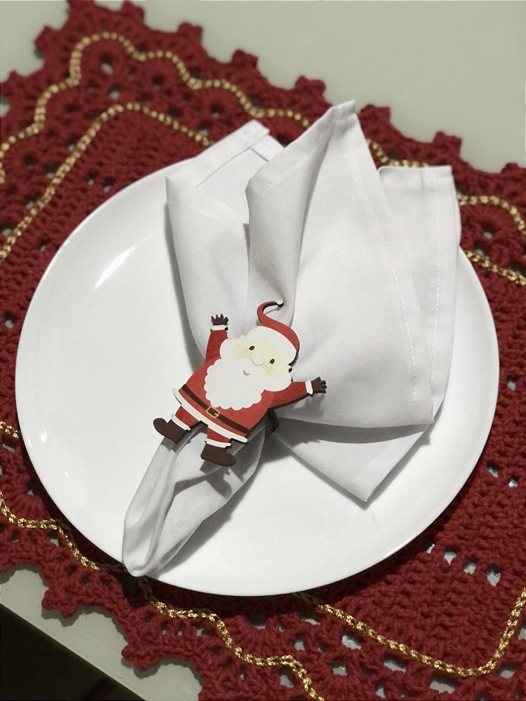 Kit 4 Porta Guardanapos Papai Noel em MDF