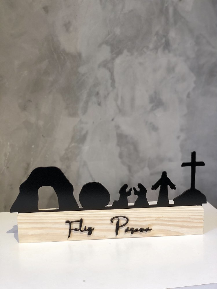Cenário Ressurreição de Cristo em MDF Laminado Colorido Decoração de Páscoa