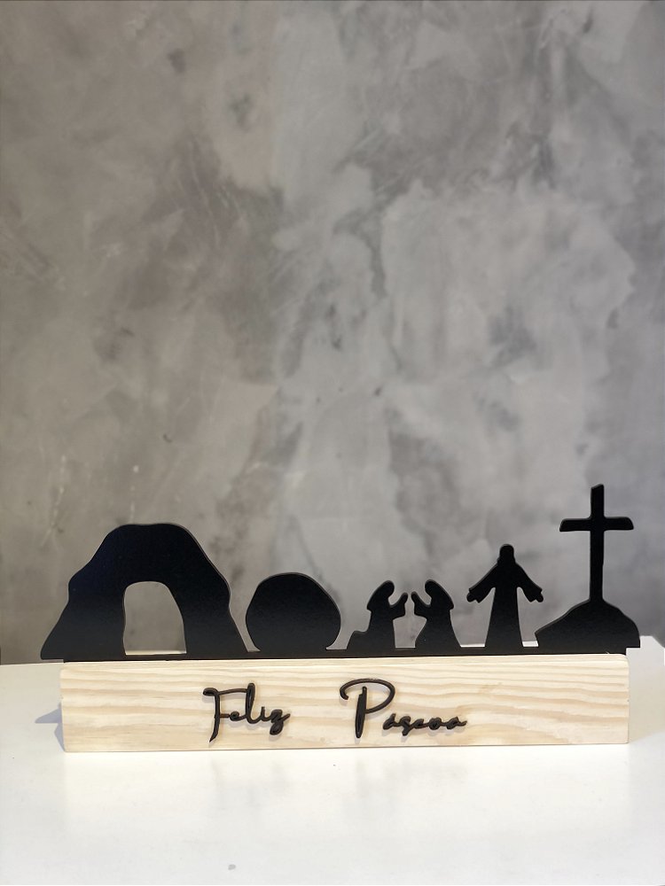 Cenário Ressurreição de Cristo em MDF Laminado Colorido Decoração de Páscoa