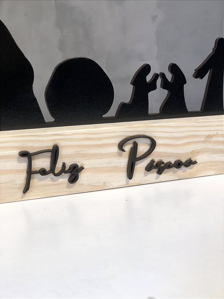 Cenário Ressurreição de Cristo em MDF Laminado Colorido Decoração de Páscoa