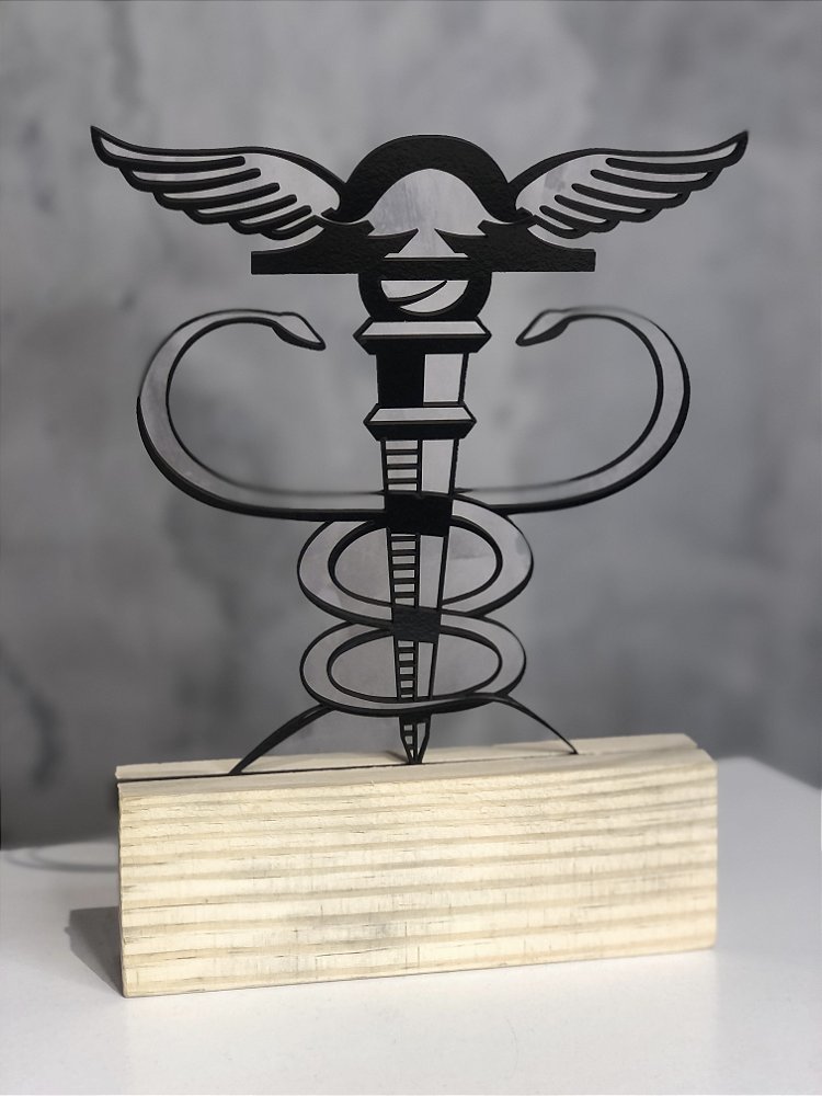 Escultura Símbolo da Contabilidade com Base de Madeira Presente para Contador