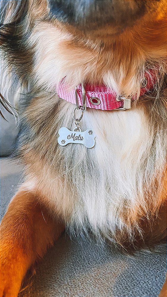 Pingente de Identificação Personalizado para Pet – Formato Osso