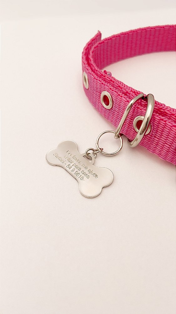Pingente de Identificação Personalizado para Pet – Formato Osso