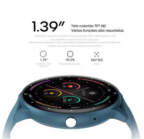 Relógio Smartwatch Peje ZW02 Pro A Prova D'água Masculino|Feminino Bateria Longa