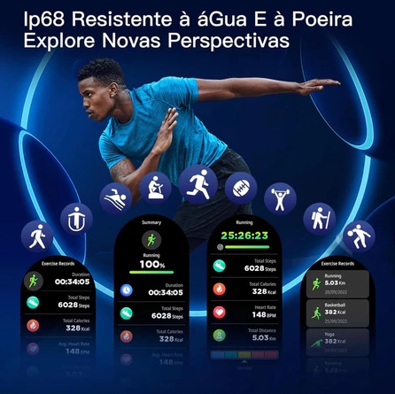 Smartwatch Peje Zw13 A Prova D'água Amoled
