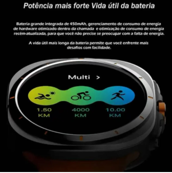 Relógio Inteligente Smartwatch SU01 Série 11 Tela AMOLED 1.43" Memória 1GB Resistência 5ATM GPS Bateria Longa