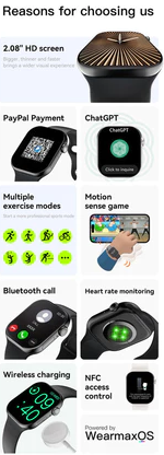 Smartwatch Relógio Serie 10 X10 Pro Chatgpt Lançamento 2026 - Prova d'água