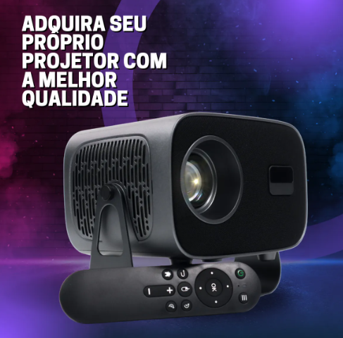 Projetor T15 Pro Portátil 4k Bluetooth Wifi Hdmi Android - Full Hd 10000lm Cores Fortes Hd - PRETO
