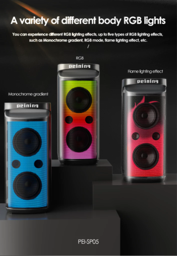 PEINING CAIXA DE SOM BT COM 2 MICROFONE PEI-SP04