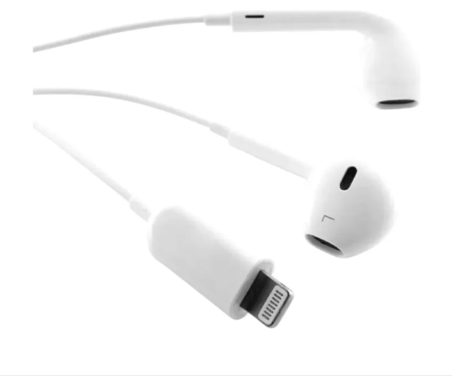 Fones de Ouvido com Fio Premium, Compátivel com Lightning, iOS - iPhone 5, 6, 7, 7, 8, X, 11, 12, 13, 14, 15 E 16 com Microfone e Controle de Volume, Graves Aprimorados, Modelo 1° Geração
