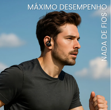 Fone Sem Fio Esportivo Bluetooth 5.3 P9003 C/ Gancho TWS PEI-P9003