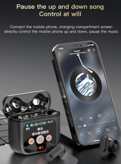 SE60 Pro Touch Screen Com Tela In-ear ANC/ENC Fone De Ouvido Sem Fio TWS Bluetooth 5.4 Longa Duração Da Bateria