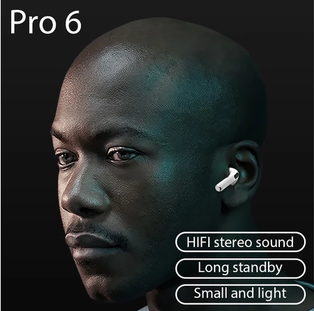 Novo Pro6 BLUETOOTH Sem Fio 5.0 FONE De Ouvido Grande Capacidade Controle De Toque Do Microfone ENVIO IMEDIATO