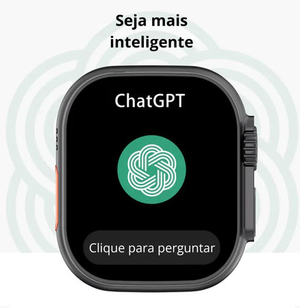 Smartwatch Ultra 3 AI Resistente à água com Chip 5G+ 49mm 16GB e 2 de RAM GPS Esportes Câmera 4 Pulseiras, Película