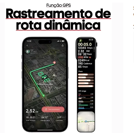Smartwatch Ultra 3 AI Resistente à água com Chip 5G+ 49mm 16GB e 2 de RAM GPS Esportes Câmera 4 Pulseiras, Película