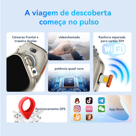 Smartwatch Hw Ultra2 Call Completo Câmera Wi-Fi Ia Chat-gpt Amoled 49mm Nfc 7 Pulseira Prateado Ou Preto Vários Desenhos Várias Cores
