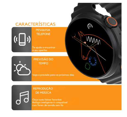 Smartwatch Laxasfit Gt10 1,52 Redondo 48mm Sport smartband monitor fitness