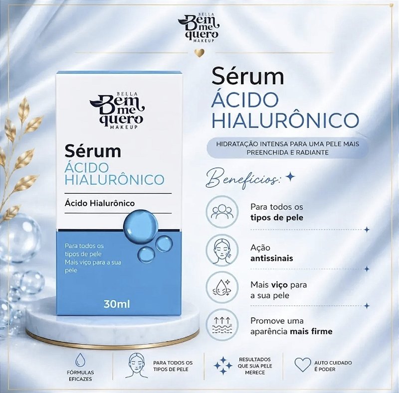 Sérum Facial Ácido Hialurônico Bella Bem Me Quero