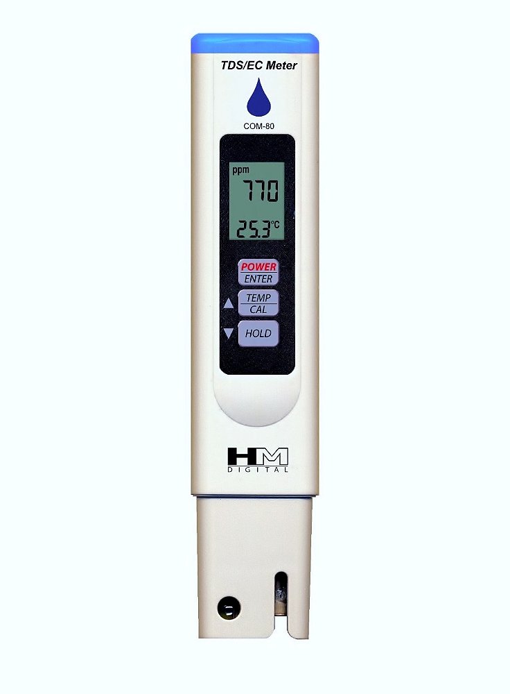 Medidor de Condutividade Condutivímetro Digital Modelo COM-80 HM Digital+ Solução de Calibração Grátis