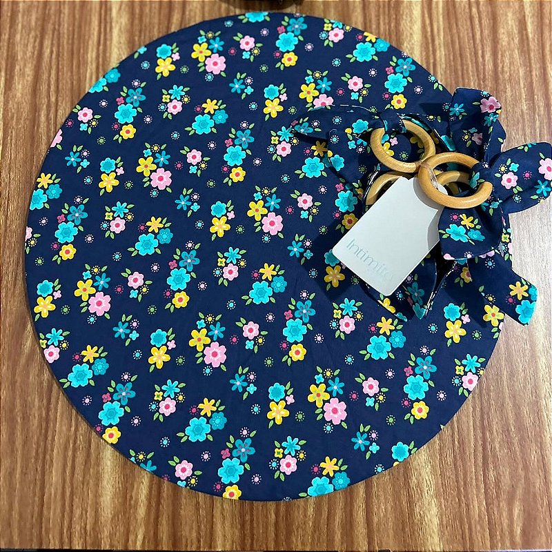 Capa de Sousplat Floral Azul Marinho