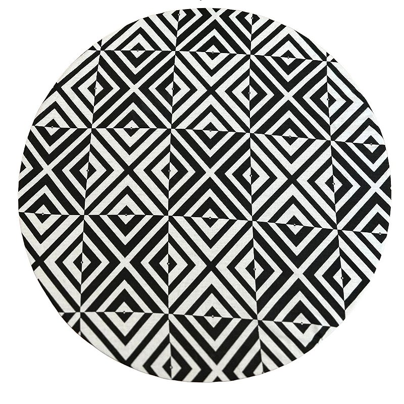 Capa de Sousplat Geométrico Preto e Branco