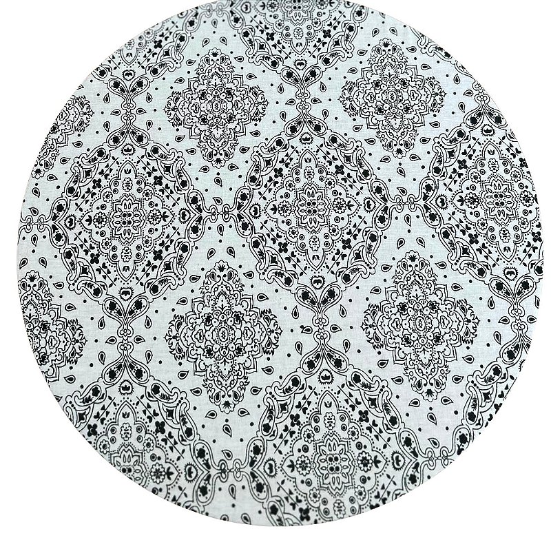 Capa de Sousplat Mandala Preto e Branco