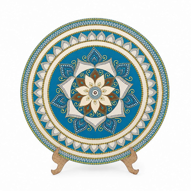 Mandala Flor Dourada 35 cm Pontiilhismo