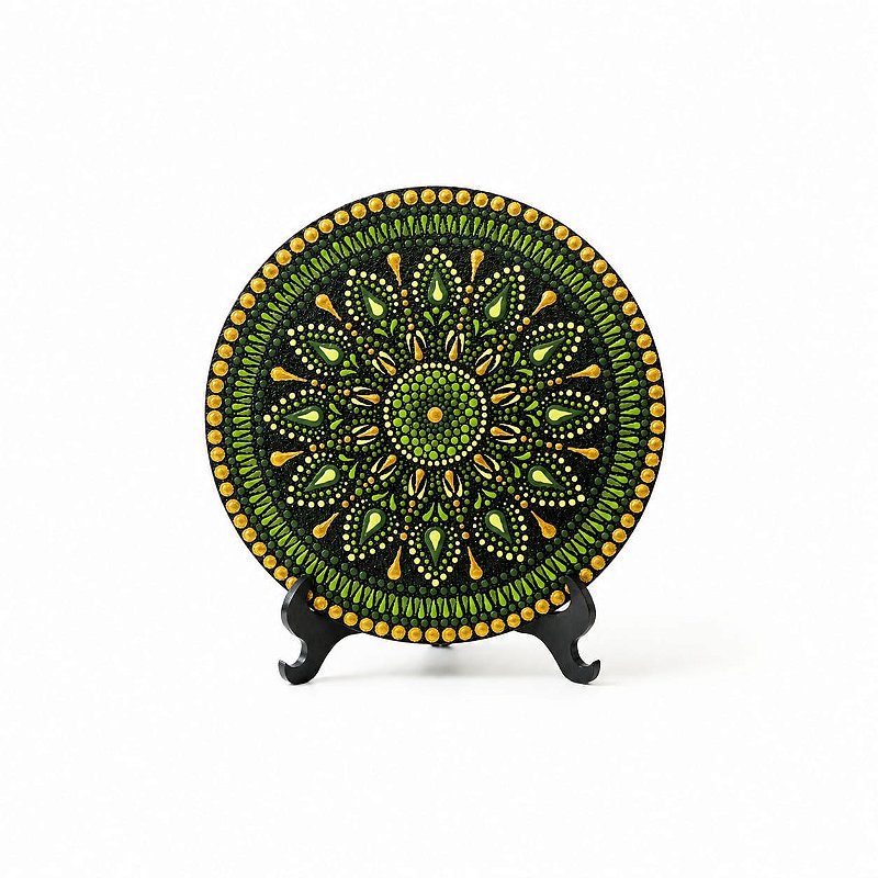 Mandala em Pontilhismo 15 cm.