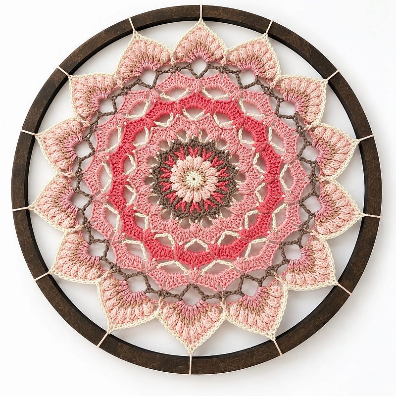 Mandala em Crochê Primavera 33 cm