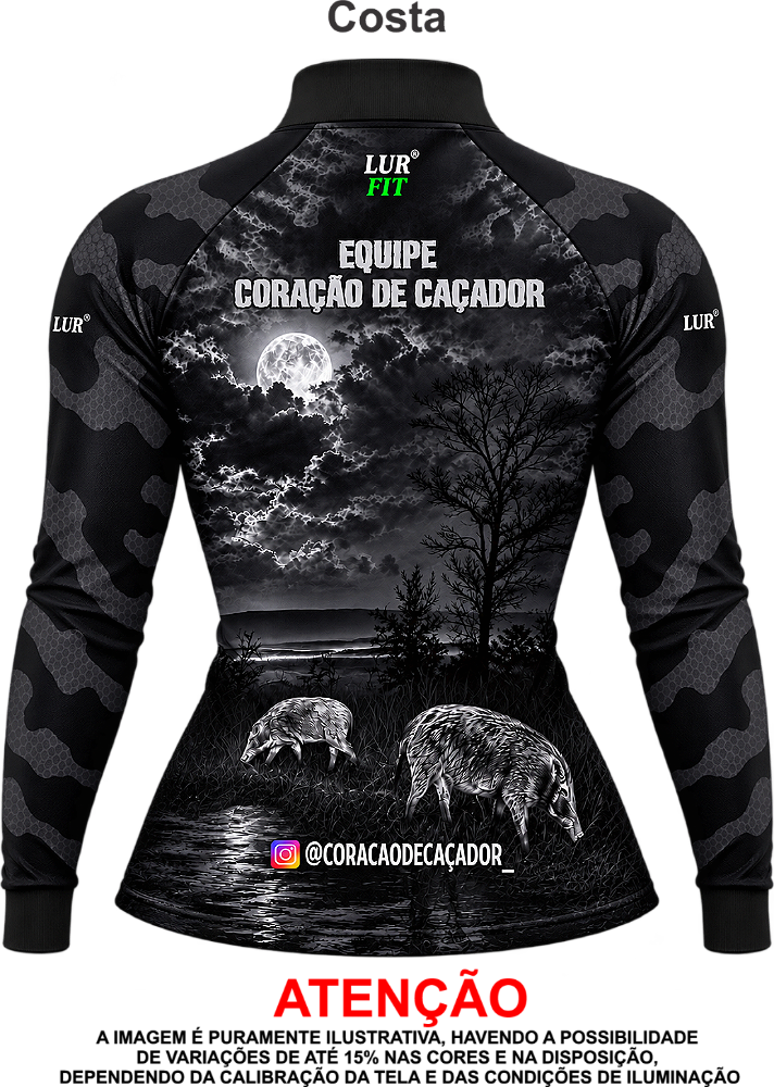 Camisa UV 50+ Camuflada Coração de Caçador FEMININA