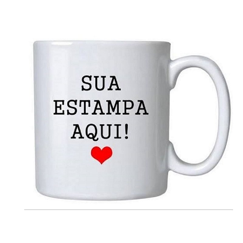 Kit 12 canecas de porcelana branca Personalizada
