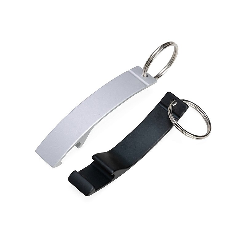 Kit chaveiros metal abridor curvo personalizados (100 peças).