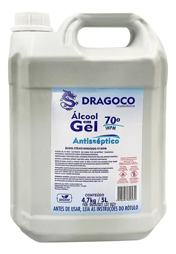 ALCOOL GEL 70 BB 5L ANTISSEPTICO DRAGOCO