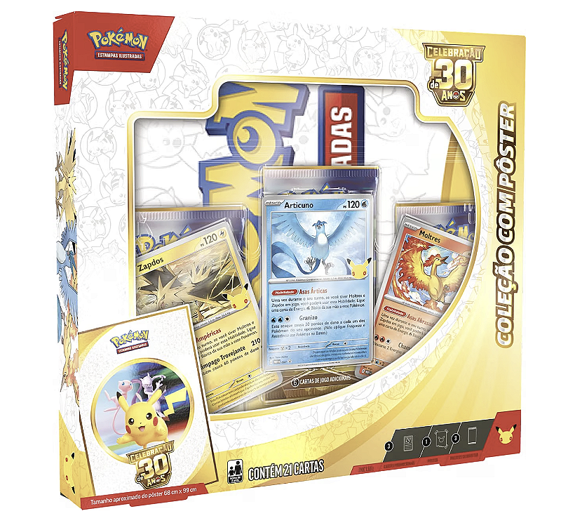 Pokémon TCG, Celebração de 30 anos – Box Pokémon Coleção com Pôster