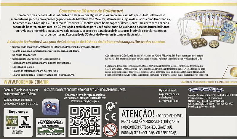 Pokémon TCG: 30th Celebration - Advanced Trainer Box PT-BR