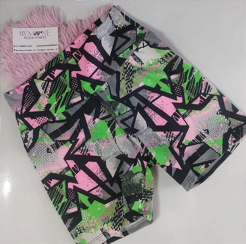 Short Suplex Estampado Feminino Fitness