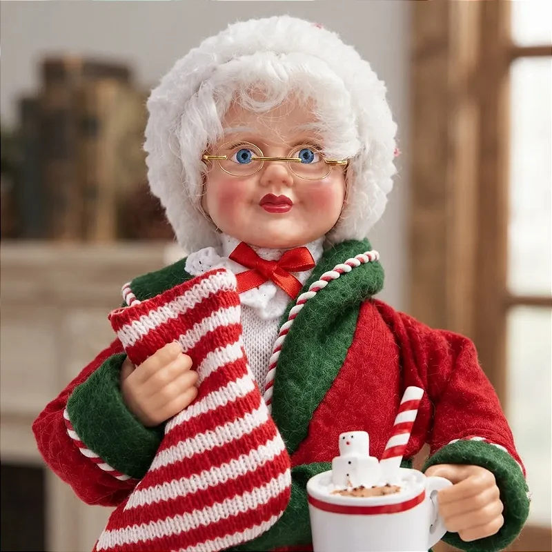 Mamãe Noel Colecionável De Roupão 28cm Caneca Christmas