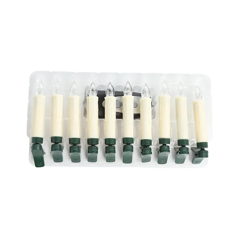 Jogo 10 Velas Eletrônica C Controle Remoto Decoração Natal