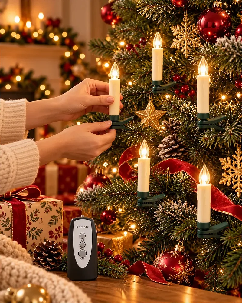 Jogo 10 Velas Eletrônica C Controle Remoto Decoração Natal