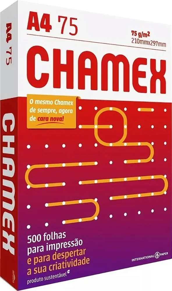 Papel A4 Sulfite Chamex 500 Folhas 75g 210x297 Cor Branco