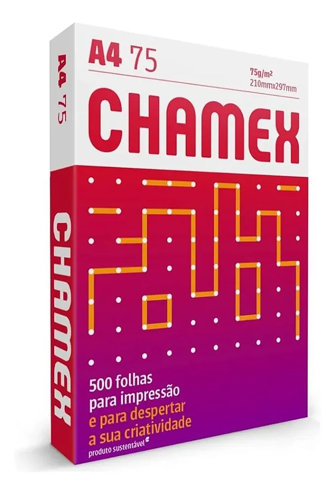 Papel A4 Sulfite Chamex 500 Folhas 75g 210x297 Cor Branco