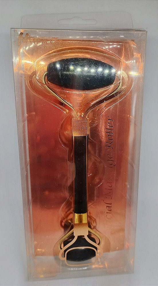 Pedra Jade Facial Massage Roller Preta