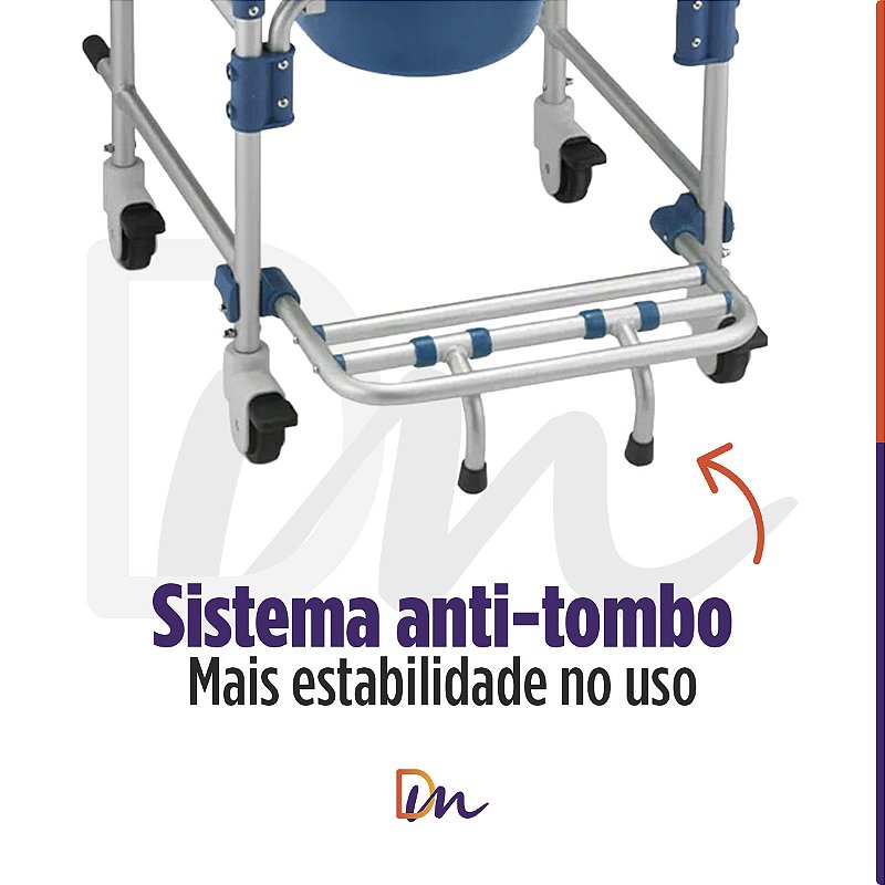 Cadeira Para Banho D60 Em Alumínio Até 150 Kg - Dellamed