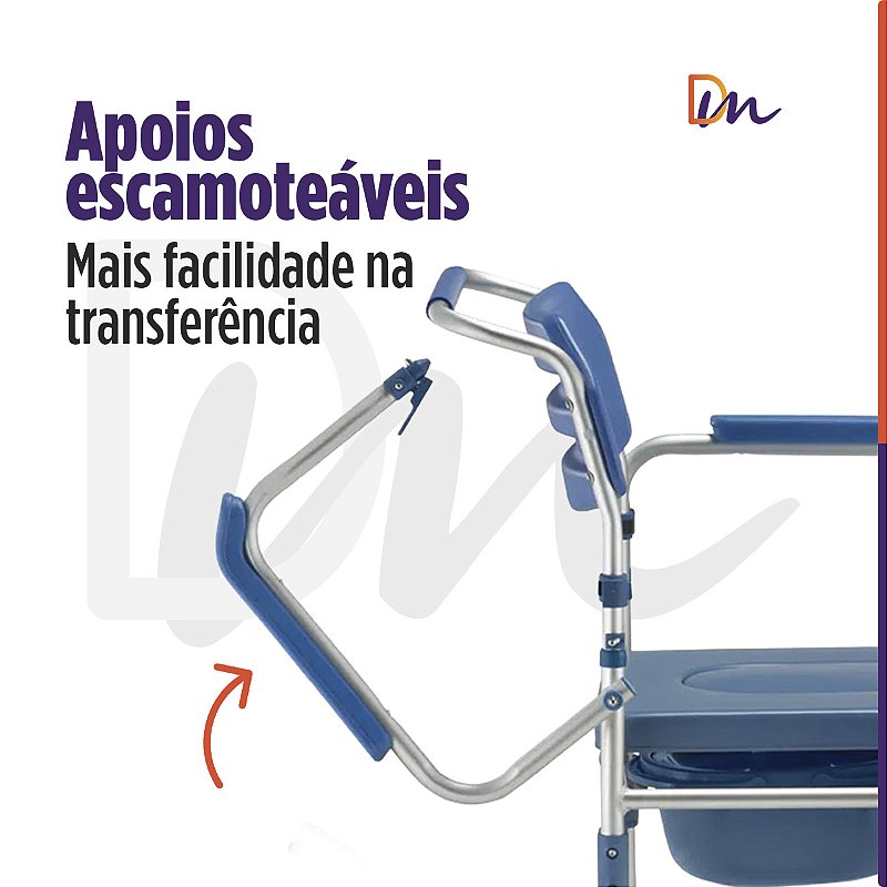 Cadeira Para Banho D60 Em Alumínio Até 150 Kg - Dellamed