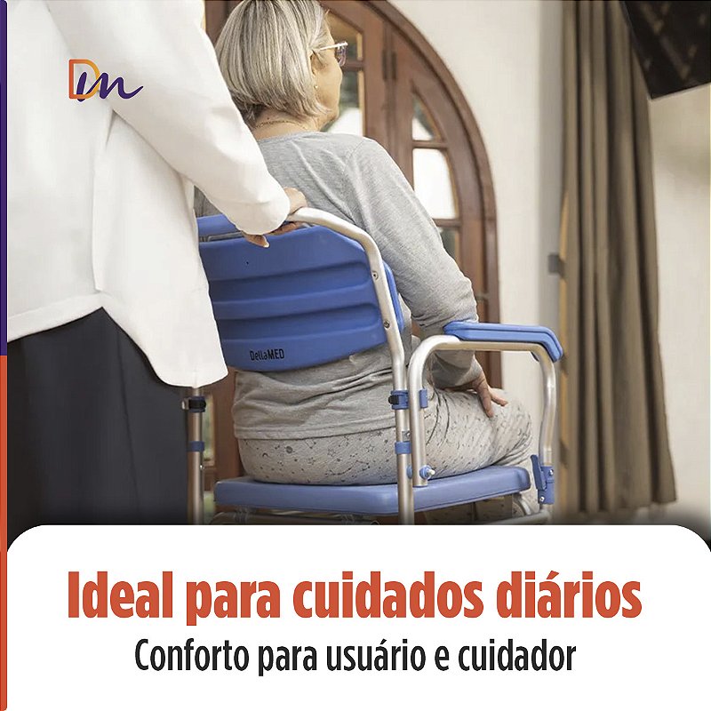 Cadeira Para Banho D60 Em Alumínio Até 150 Kg - Dellamed