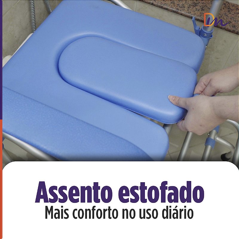 Cadeira Para Banho D60 Em Alumínio Até 150 Kg - Dellamed