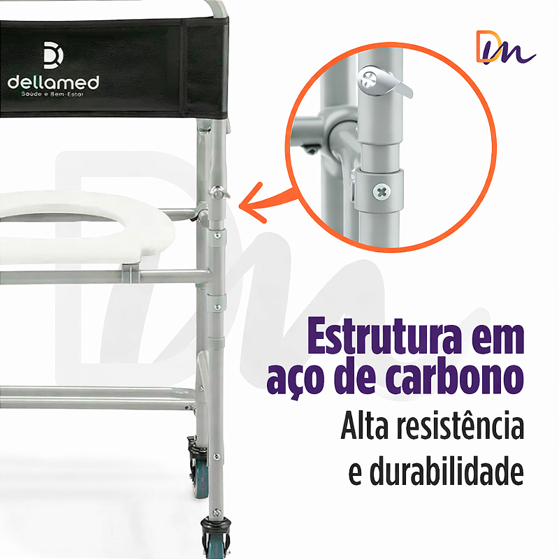 Cadeira Para Banho Higiénica Dobrável Até 100kg D30 - Dellamed